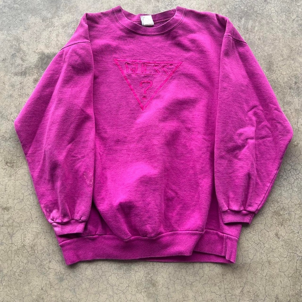 Vintage guess purple sweater Has paint splatter on sleeve